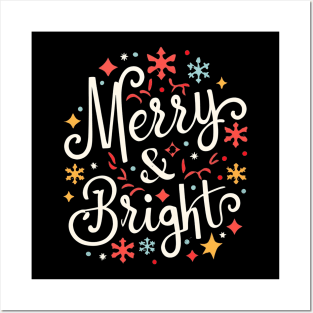 Merry and Bright Christmas Posters and Art